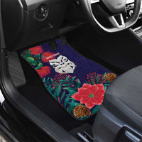 Maori Wheku Meri Kirihimete Personalised Car Mats All Blue Indigenous Maori Motif - Polynesian Pride