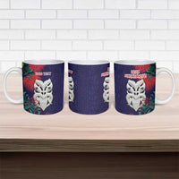Maori Wheku Meri Kirihimete Personalised Ceramic Mug All Blue Indigenous Maori Motif - Polynesian Pride