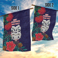Maori Wheku Meri Kirihimete Personalised Garden Flag All Blue Indigenous Maori Motif - Polynesian Pride