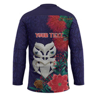 Maori Wheku Meri Kirihimete Personalised Hockey Jersey All Blue Indigenous Maori Motif - Polynesian Pride