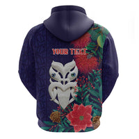 Maori Wheku Meri Kirihimete Personalised Hoodie All Blue Indigenous Maori Motif LT9 - Polynesian Pride