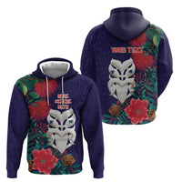 Maori Wheku Meri Kirihimete Personalised Hoodie All Blue Indigenous Maori Motif LT9 - Polynesian Pride