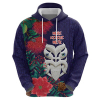 Maori Wheku Meri Kirihimete Personalised Hoodie All Blue Indigenous Maori Motif LT9 - Polynesian Pride