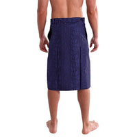 Maori Wheku Meri Kirihimete Personalised Lavalava All Blue Indigenous Maori Motif - Polynesian Pride