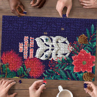 Maori Wheku Meri Kirihimete Personalised Puzzle All Blue Indigenous Maori Motif - Polynesian Pride