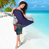 Maori Wheku Meri Kirihimete Personalised Sarong All Blue Indigenous Maori Motif - Polynesian Pride