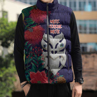 Maori Wheku Meri Kirihimete Personalised Sleeveless Puffer Jacket All Blue Indigenous Maori Motif - Polynesian Pride