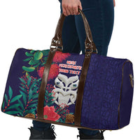 Maori Wheku Meri Kirihimete Personalised Travel Bag All Blue Indigenous Maori Motif - Polynesian Pride