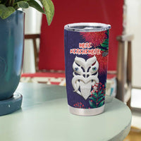 Maori Wheku Meri Kirihimete Personalised Tumbler Cup All Blue Indigenous Maori Motif - Polynesian Pride