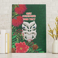 Maori Wheku Meri Kirihimete Personalised Canvas Wall Art All Green Indigenous Maori Motif - Polynesian Pride