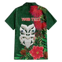 Maori Wheku Meri Kirihimete Personalised Family Matching Puletasi and Hawaiian Shirt All Green Indigenous Maori Motif - Polynesian Pride