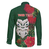 Maori Wheku Meri Kirihimete Personalised Family Matching Short Sleeve Bodycon Dress and Hawaiian Shirt All Green Indigenous Maori Motif - Polynesian Pride
