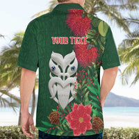 Maori Wheku Meri Kirihimete Personalised Hawaiian Shirt All Green Indigenous Maori Motif - Polynesian Pride