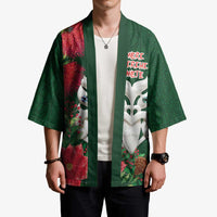 Maori Wheku Meri Kirihimete Personalised Kimono All Green Indigenous Maori Motif - Polynesian Pride