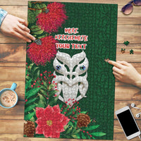Maori Wheku Meri Kirihimete Personalised Puzzle All Green Indigenous Maori Motif - Polynesian Pride