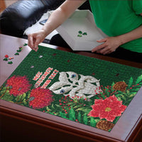 Maori Wheku Meri Kirihimete Personalised Puzzle All Green Indigenous Maori Motif - Polynesian Pride