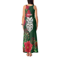 Maori Wheku Meri Kirihimete Personalised Tank Maxi Dress All Green Indigenous Maori Motif - Polynesian Pride