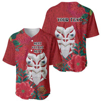 Maori Wheku Meri Kirihimete Personalised Baseball Jersey All Red Indigenous Maori Motif - Polynesian Pride