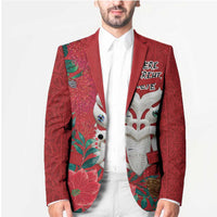 Maori Wheku Meri Kirihimete Personalised Blazer All Red Indigenous Maori Motif - Polynesian Pride