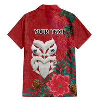 Maori Wheku Meri Kirihimete Personalised Family Matching Mermaid Dress and Hawaiian Shirt All Red Indigenous Maori Motif - Polynesian Pride