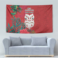 Maori Wheku Meri Kirihimete Personalised Tapestry All Red Indigenous Maori Motif LT9 - Polynesian Pride