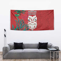 Maori Wheku Meri Kirihimete Personalised Tapestry All Red Indigenous Maori Motif LT9 - Polynesian Pride
