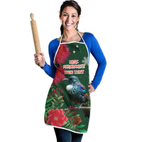 Tui Meri Kirihimete Personalised Apron Pohutukawa Flowers Green Motif - Polynesian Pride