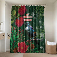Tui Meri Kirihimete Personalised Bathroom Set Pohutukawa Flowers Green Motif - Polynesian Pride