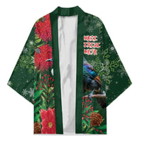 Tui Meri Kirihimete Personalised Kimono Pohutukawa Flowers Green Motif - Polynesian Pride