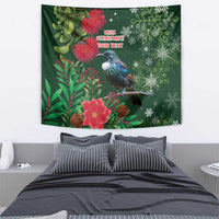 Tui Meri Kirihimete Personalised Tapestry Pohutukawa Flowers Green Motif LT9 - Polynesian Pride