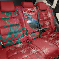 Tui Meri Kirihimete Personalised Back Car Seat Cover Pohutukawa Flowers Red Motif - Polynesian Pride