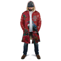 Tui Meri Kirihimete Personalised Cloak Pohutukawa Flowers Red Motif - Polynesian Pride