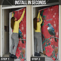 Tui Meri Kirihimete Personalised Door Cover Pohutukawa Flowers Red Motif - Polynesian Pride