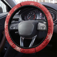 Tui Meri Kirihimete Steering Wheel Cover Pohutukawa Flowers Red Motif - Polynesian Pride