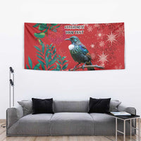 Tui Meri Kirihimete Personalised Tapestry Pohutukawa Flowers Red Motif LT9 - Polynesian Pride