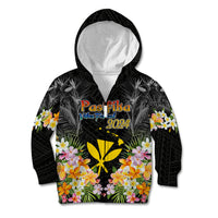 Pasifika Vibes Festival 2024 Kid Hoodie Kanaka Maoli With Hawaiian Islands LT9 Zip Hoodie Black - Polynesian Pride