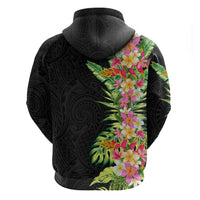 Hawaii Tropical Flowers Tribal Pattern Hoodie No1 LT9 - Polynesian Pride