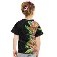 Hawaii Tropical Flowers Tribal Pattern Kid T Shirt No1 LT9 - Polynesian Pride
