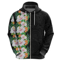 Hawaii Tropical Flowers Tribal Pattern Zip Hoodie No3 LT9 - Polynesian Pride
