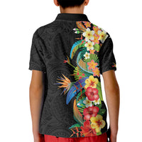 Hawaii Tropical Flowers Tribal Pattern Kid Polo Shirt No5 LT9 - Polynesian Pride