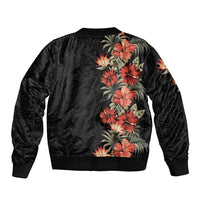 Hawaii Tropical Flowers Tribal Pattern Bomber Jacket No6 LT9 - Polynesian Pride