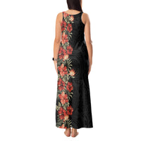 Hawaii Tropical Flowers Tribal Pattern Tank Maxi Dress No6 LT9 - Polynesian Pride