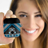Personalised Aotearoa Niho Taniwha Motif AirPods Case Blue Style LT9 Blue - Polynesian Pride