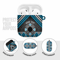 Personalised Aotearoa Niho Taniwha Motif AirPods Case Blue Style LT9 - Polynesian Pride