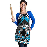 Personalised Aotearoa Niho Taniwha Motif Apron Blue Style LT9 - Polynesian Pride