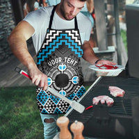 Personalised Aotearoa Niho Taniwha Motif Apron Blue Style LT9 - Polynesian Pride