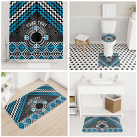 Personalised Aotearoa Niho Taniwha Motif Bathroom Set Blue Style LT9 - Polynesian Pride