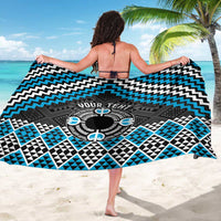 Personalised Aotearoa Niho Taniwha Motif Sarong Blue Style