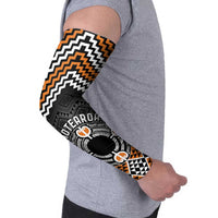 Personalised Aotearoa Niho Taniwha Motif Arm Sleeves Gold Style - Polynesian Pride