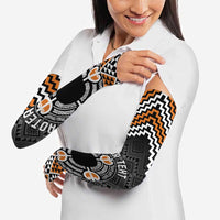 Personalised Aotearoa Niho Taniwha Motif Arm Sleeves Gold Style - Polynesian Pride